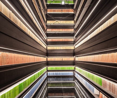 Surreal Chinese Bookstore Warps Space with Glass, Color and Light
