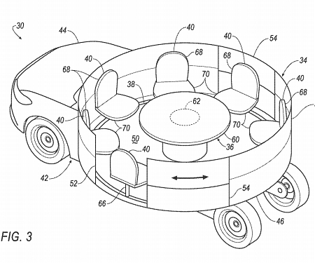 (Patent) There's a Ford Self-Driving Round Games/Meeting Room in Your Future