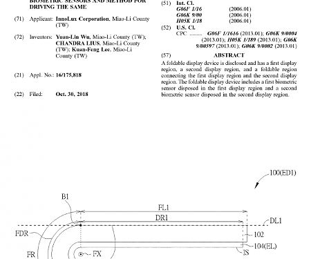 (Patent) Biometric Sensors in Foldable Displays