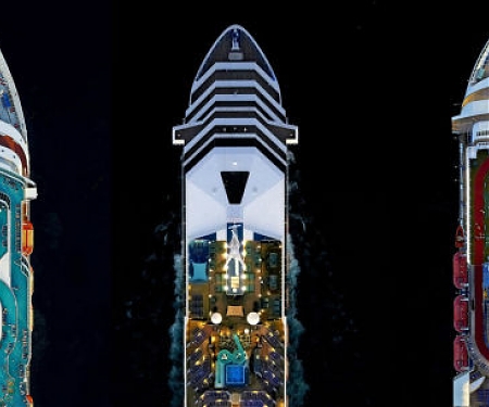 These Mega-Cruise Ships Look Like Small Cities From the Air