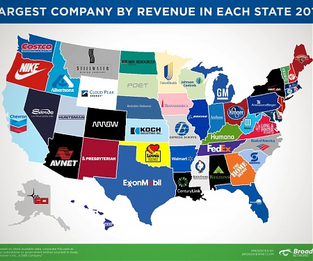 Largest Company by Revenue for Every State 2015