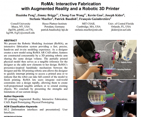 (PDF) RoMA : Interactive Fabrication with Augmented Reality and a Robotic 3D Printer