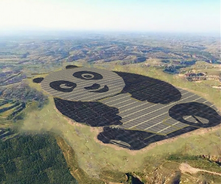 World’s Cutest Solar Farm in China is Shaped Like a Panda - The Panda Power Plant