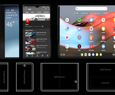 This Concept Tesla C1 Smartphone has an Expanding Conveyor-Belt Screen