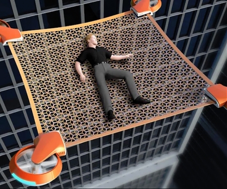 ‘Net Guard’ Concept Imagines Drones Saving Humans from Burning Buildings