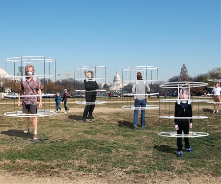'Social Distancing Aids' Made from 4 Collapsible Plastic Rings
