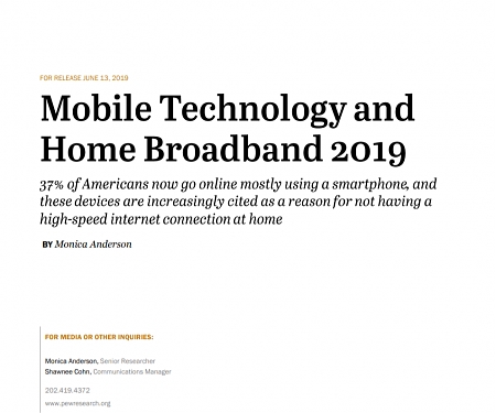 (PDF) Pew - Mobile Technology and Home Broadband 2019