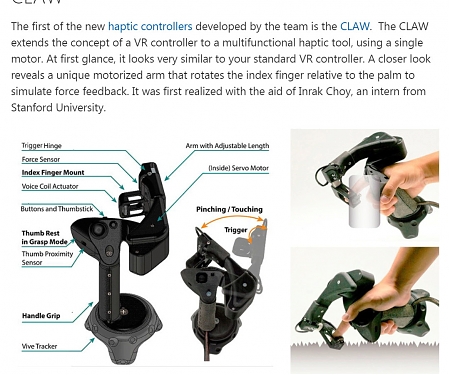 (PDF) Touching the Virtual : How Microsoft Research is Making Virtual Reality Tangible - Claw