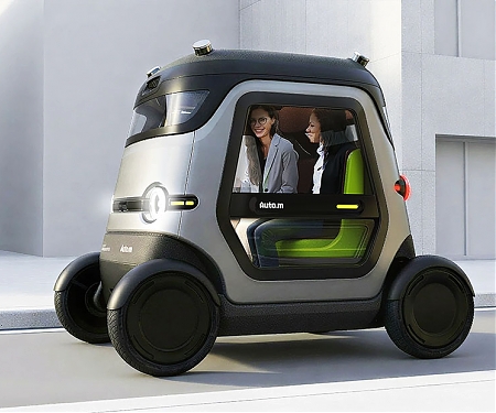 This Tiny Auto.m Robotaxi Has One Simple Question: Why Did Self-Driving Cars Get So Big ?