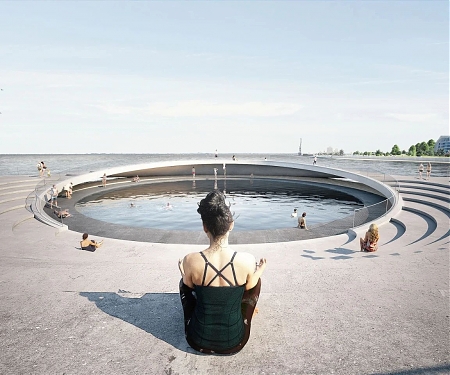 Proposed Urban Swimming Pool in Lisbon Brings River Closer to The City