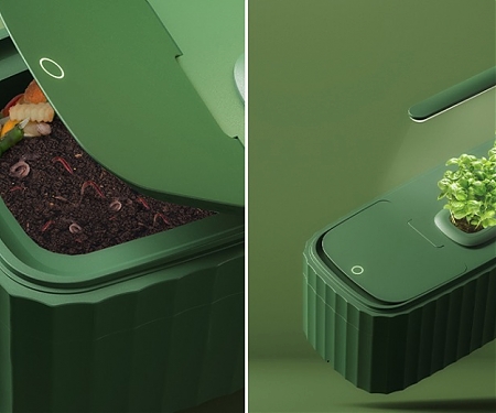 This Self-Sustaining Compost System Turns Your Food Scraps Into a Thriving Indoor Garden