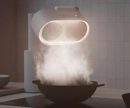 Robot-Looking Kitchen Air Purifier Can Get Close to Your Stove to Absorb Smoke