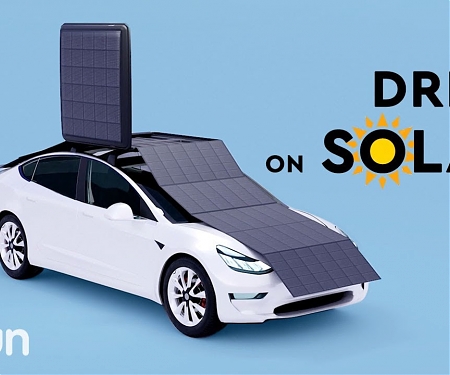 (Video) Rooftop EV Solar Box Unravels to 6x Its Size, Charging Car Off-Grid