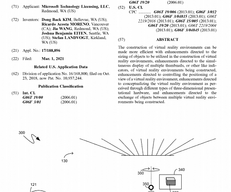 (Patent) Microsoft Files a Patent for a Method of Enhancing Efficiency in Construction of VR