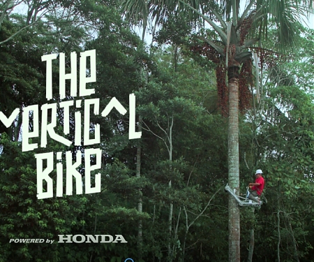 (Video) Honda's 'Vertical Bike' Climbs Trees to Prevent Deforestation