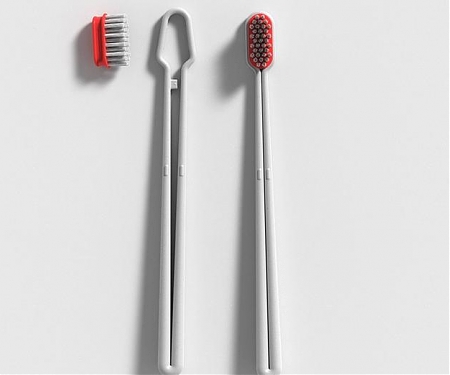 The Replaceable Heads of This Minimal Toothbrush - The Clip