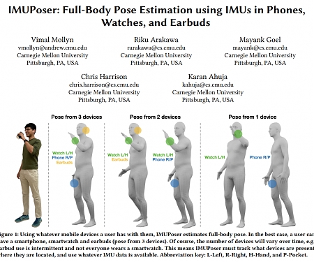 (Paper) IMUPoser : Full-Body Pose Estimation using IMUs in Phones, Watches, and Earbuds