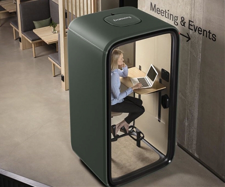 Modern Framery One Soundproof Phone Booth for Video Conferencing