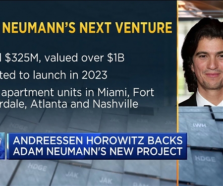 Adam Neumann’s New Startup Flow Gets Backing From Andreessen Horowitz