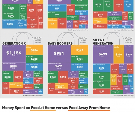 (Infographic) How Do Different Generations Spend Their Money on Food ?