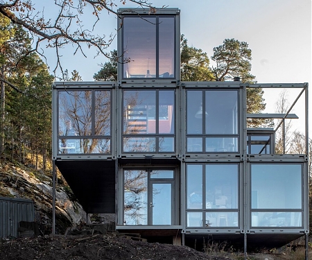 The Family Cabin Built from 8 Shipping Containers