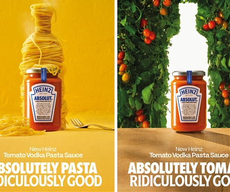 Heinz-Absolut Collab Revives Classic Ad Style for New Pasta Sauce