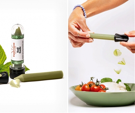 “Food Crayon” Lets You Playfully Garnish Your Dishes with Ingredient-Flavored Shavings