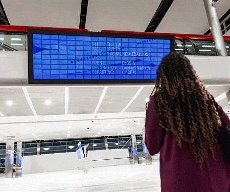 Delta's Futuristic New Airport Screen 'Parallel Reality' Can Show Personalized Flight Info