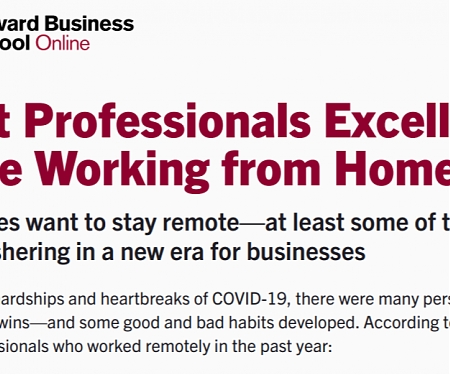 (Infographic) HBS -  Most Professionals Have Excelled While Working from Home