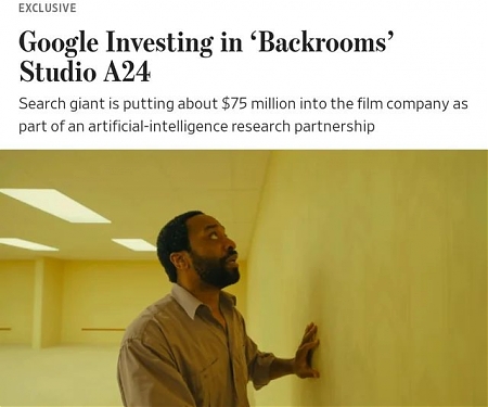 Google Investing in ‘Backrooms’ Studio A24