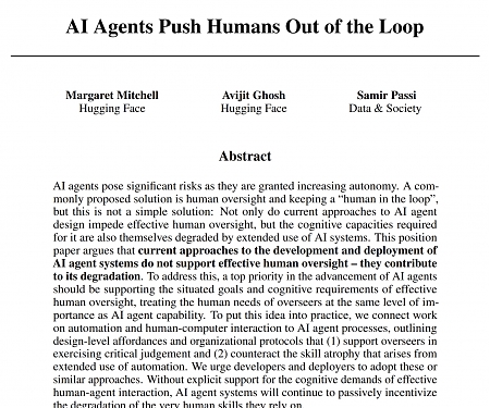 (Paper) AI Agents Push Humans Out Of The Loop