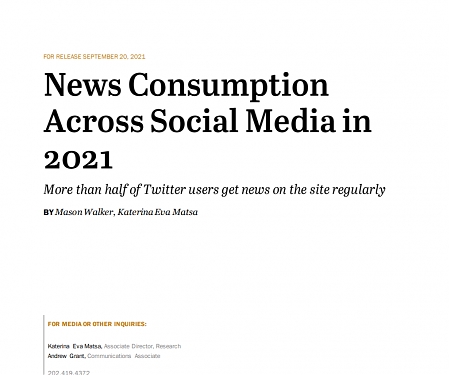 (PDF) Pew - News Consumption Across Social Media in 2021