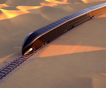 This High-Tech, All-Glass Smart Train Has Drop-Down Terraces That Fold Out Onto the Tracks