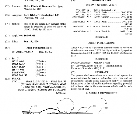 (Patent) Ford Patents App to Warn Pedestrians, Cyclists of Autonomous Vehicles
