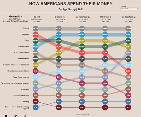 How Do Americans Spend Their Money, By Generation ?