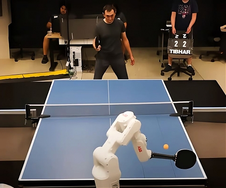 (Paper) Google Robot Paddles Human Table Tennis Competitors