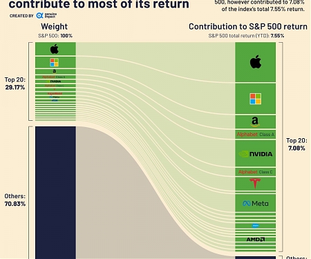 The Top 20 Stocks Have Driven S&P 500 Returns So Far in 2023