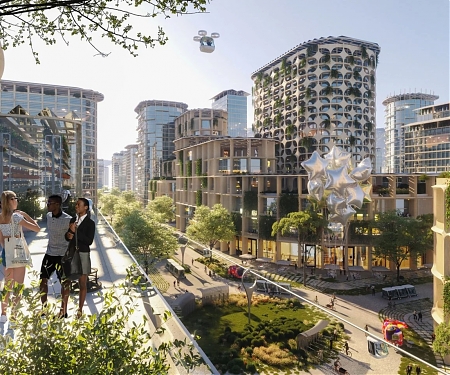 BIG Designing Ground to Air Driverless Vehicle for American Desert City Telosa