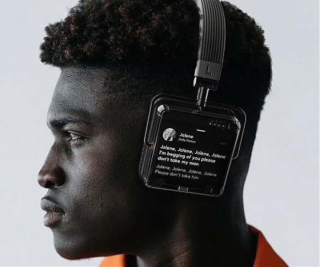 Retro Headphones Inspired FUTUREAHEAD Headset Features Display Screens