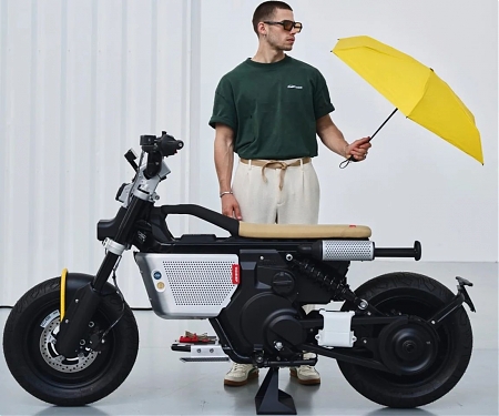 BMW Motorrad x Vagabund Electric Bike has Integrated Umbrella and Speaker