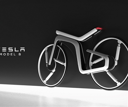The Tesla Model B is an Electric Bicycle Concept That's Futuristic on the Inside and Out