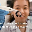 An Ultra-Thin Battery Powered by Saline for Smart Contact Lenses