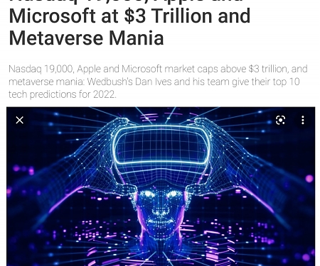 Nasdaq 19,000, Apple and Microsoft at $3 Trillion and Metaverse Mania
