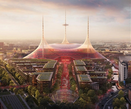 Manchester United's New Stadium Topped by Energy Efficient "Umbrella"