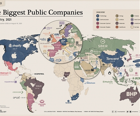 (Infographic) Mapping The Biggest Companies By Market Cap in 60 Countries