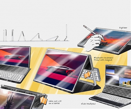 Modular Laptop Concept Combines 3 Computers in a More Ergonomic Design