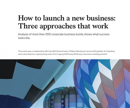 (PDF) Mckinsey - How to Launch a New Business : 3 Approaches That Work