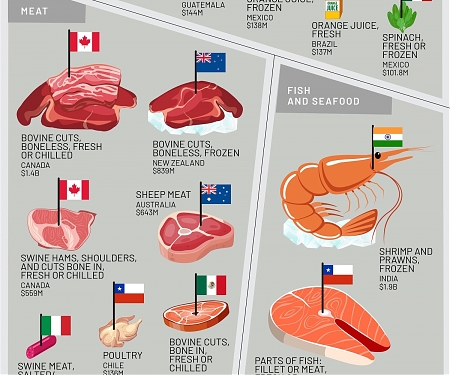 (Infographic) Top U.S. Food Imports by Origin Country