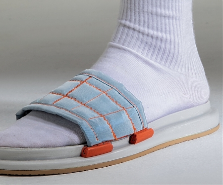 A Series Of Changeable Straps For Slippers Designed With A Custom ‘Rail’ System