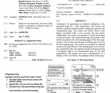 (Patent) Google Patent Points To A Future Where AI Could Replace Brand Landing Pages